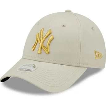 Cepur izliekta bēšs regulējams dorado 9FORTY Metallic no New York Yankees MLB no New Era