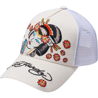 Cepur izliekta truckeris bēšs snapback Tokyo Geisha no Ed Hardy