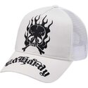 cepur-izliekta-truckeris-balts-snapback-gothic-skull-in-flames-no-ed-hardy