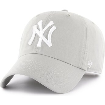 Cepur izliekta pelēks regulējams Clean Up No Loop Label no New York Yankees MLB no 47 Brand