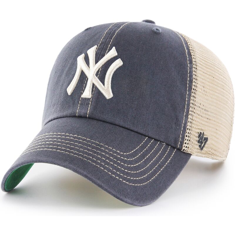 cepur-izliekta-truckeris-peleks-snapback-clean-up-trawler-vintage-navy-no-new-york-yankees-mlb-no-47-brand