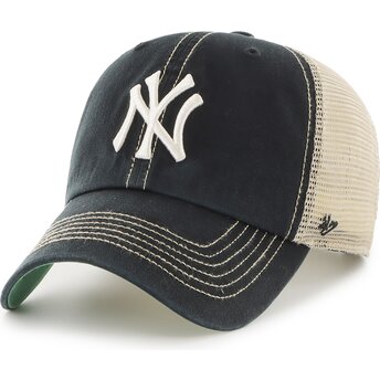 Cepur izliekta truckeris melns snapback Clean Up Trawler no New York Yankees MLB no 47 Brand