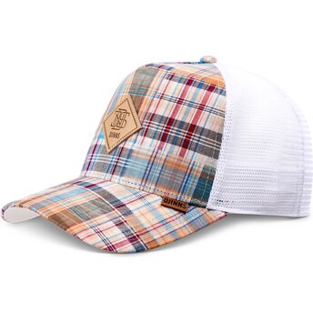 Cepur izliekta truckeris daudzkrāsains snapback HFT Patch Check Turquoise no Djinns