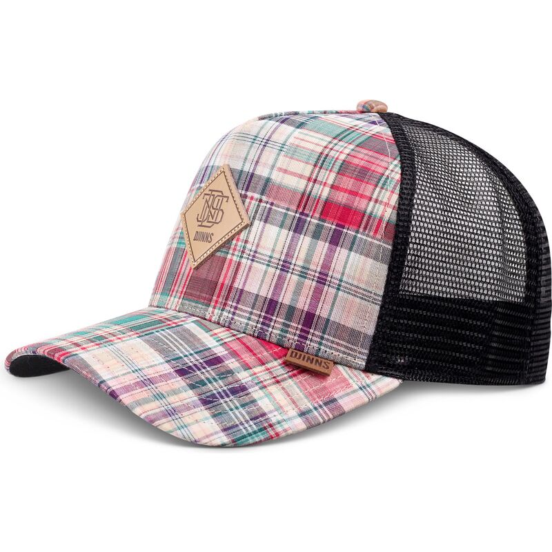 cepur-izliekta-truckeris-daudzkrasains-snapback-hft-patch-check-red-no-djinns