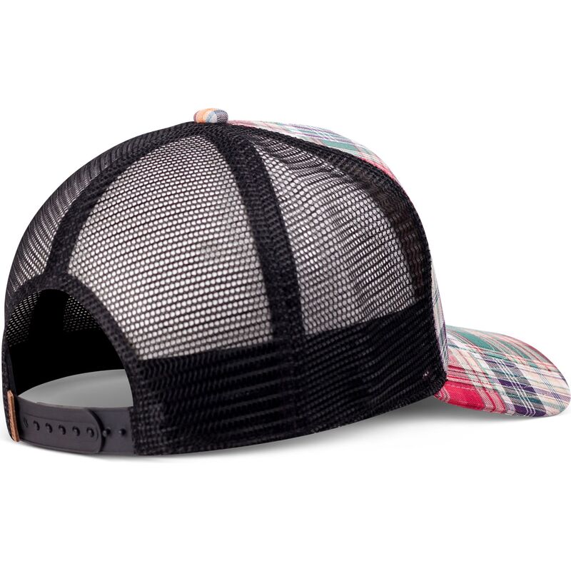 cepur-izliekta-truckeris-daudzkrasains-snapback-hft-patch-check-red-no-djinns