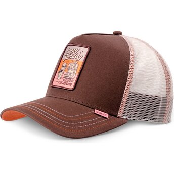 Cepur izliekta truckeris brūns snapback HFT LSCC Funky Patch no Djinns