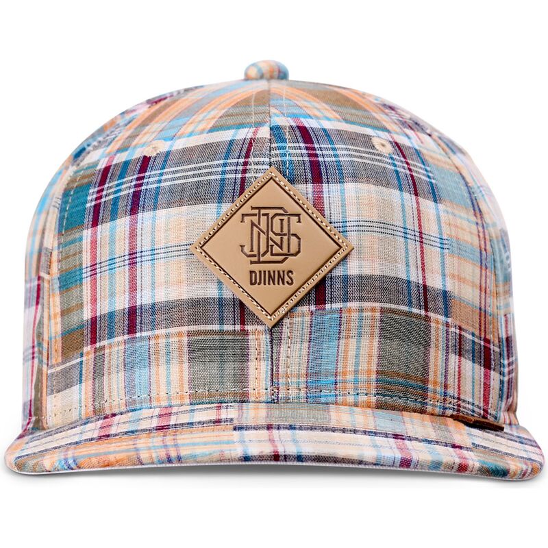cepur-plakana-daudzkrasains-snapback-patch-check-turquioise-no-djinns