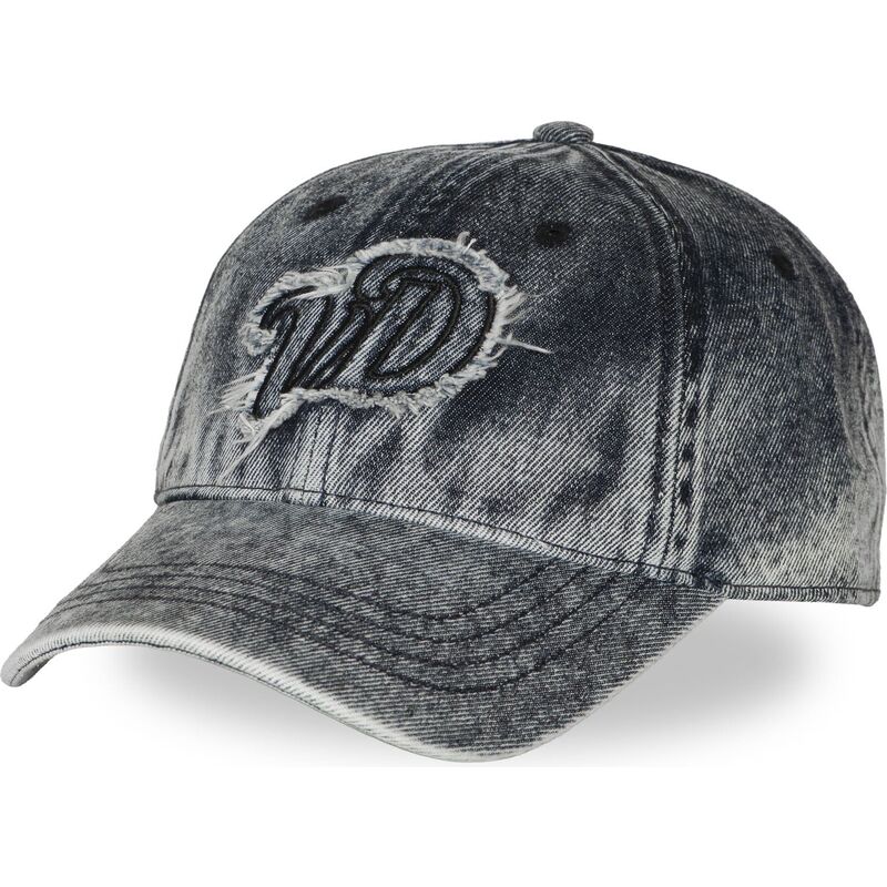 cepur-izliekta-zils-regulejams-denim-fringe-no-von-dutch