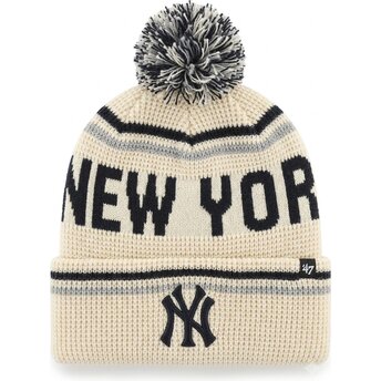 Cepur ar bumbuli krēmkrāsa Quattrle Cuff Knit no New York Yankees MLB no 47 Brand