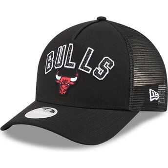Cepur izliekta truckeris melns snapback 9FORTY M-Crown A Frame Pomp no Chicago Bulls NBA no New Era