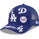 cepur-izliekta-truckeris-zils-snapback-9forty-m-crown-a-frame-all-over-no-los-angeles-dodgers-mlb-no-new-era