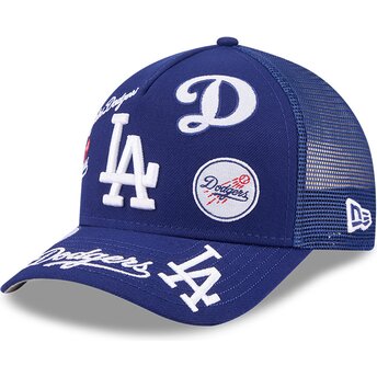 Cepur izliekta truckeris zils snapback 9FORTY M-Crown A Frame All Over no Los Angeles Dodgers MLB no New Era