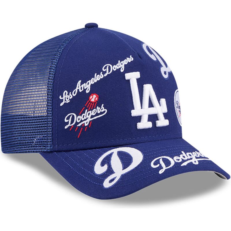cepur-izliekta-truckeris-zils-snapback-9forty-m-crown-a-frame-all-over-no-los-angeles-dodgers-mlb-no-new-era