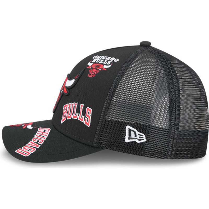 cepur-izliekta-truckeris-melns-snapback-9forty-m-crown-a-frame-all-over-no-chicago-bulls-nba-no-new-era