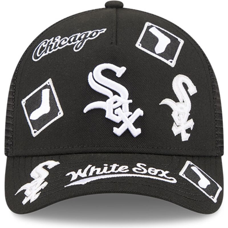 cepur-izliekta-truckeris-melns-snapback-9forty-m-crown-a-frame-all-over-no-chicago-white-sox-mlb-no-new-era