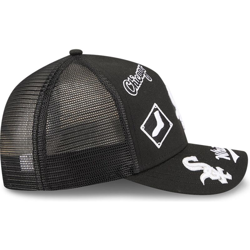 cepur-izliekta-truckeris-melns-snapback-9forty-m-crown-a-frame-all-over-no-chicago-white-sox-mlb-no-new-era