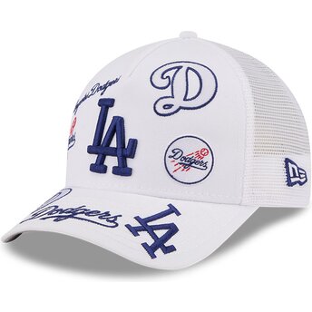 Cepur izliekta truckeris balts snapback 9FORTY M-Crown A Frame All Over no Los Angeles Dodgers MLB no New Era