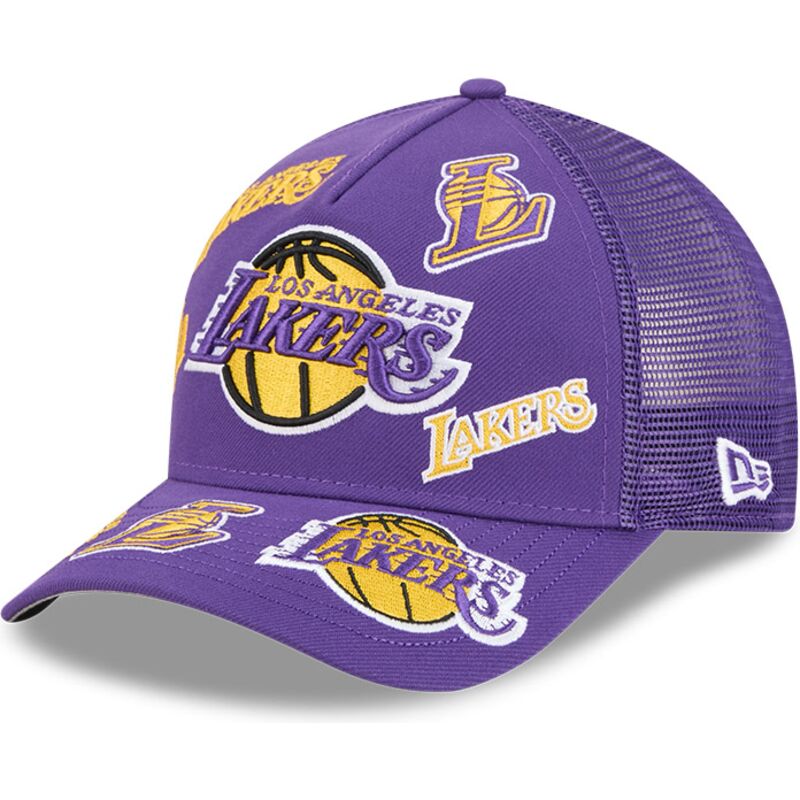 cepur-izliekta-truckeris-violets-snapback-9forty-m-crown-a-frame-all-over-no-los-angeles-lakers-nba-no-new-era