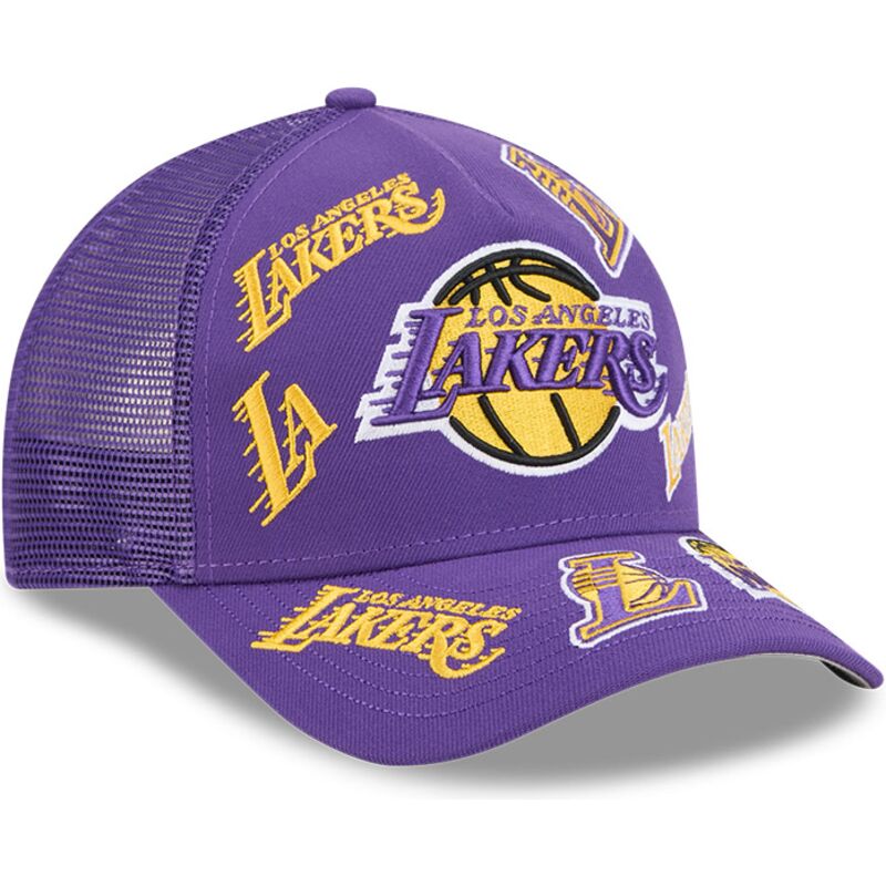 cepur-izliekta-truckeris-violets-snapback-9forty-m-crown-a-frame-all-over-no-los-angeles-lakers-nba-no-new-era