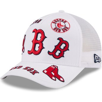 Cepur izliekta truckeris balts snapback 9FORTY M-Crown A Frame All Over no Boston Red Sox MLB no New Era