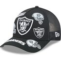 cepur-izliekta-truckeris-melns-snapback-9forty-m-crown-a-frame-all-over-no-las-vegas-raiders-nfl-no-new-era