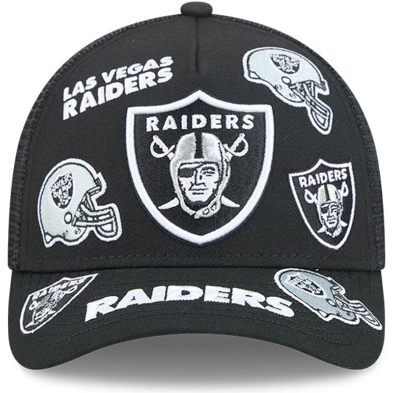cepur-izliekta-truckeris-melns-snapback-9forty-m-crown-a-frame-all-over-no-las-vegas-raiders-nfl-no-new-era