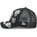 cepur-izliekta-truckeris-melns-snapback-9forty-m-crown-a-frame-all-over-no-las-vegas-raiders-nfl-no-new-era
