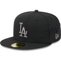 cepur-plakana-melns-pieguloss-59fifty-side-script-no-los-angeles-dodgers-mlb-no-new-era