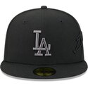 cepur-plakana-melns-pieguloss-59fifty-side-script-no-los-angeles-dodgers-mlb-no-new-era