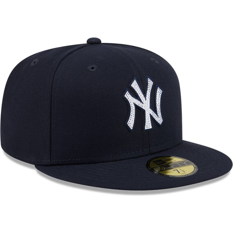cepur-plakana-tumsi-zils-pieguloss-59fifty-rhinestone-badge-no-new-york-yankees-mlb-no-new-era