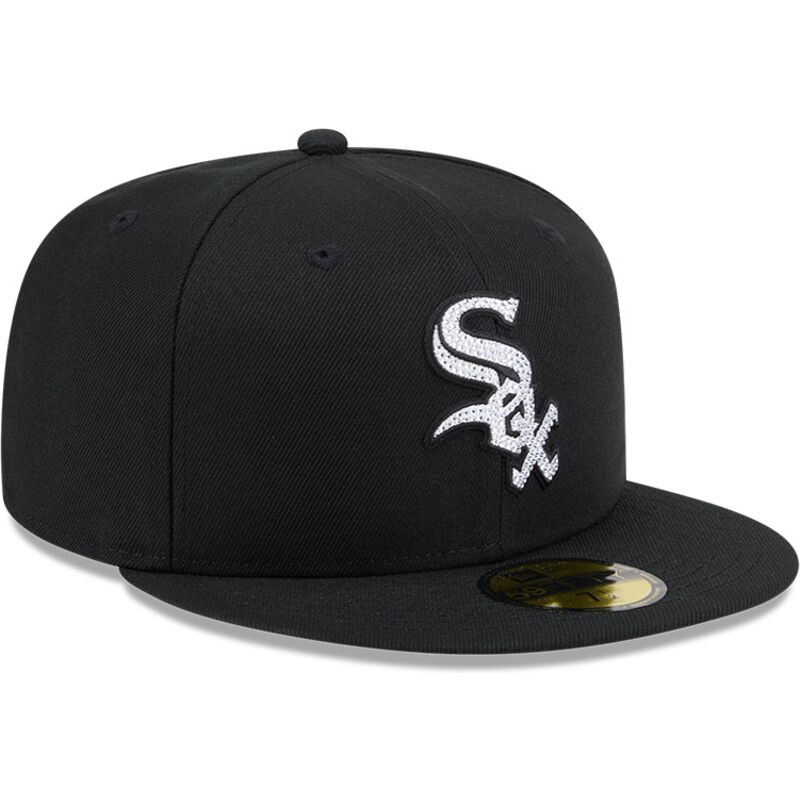 cepur-plakana-melns-pieguloss-59fifty-rhinestone-badge-no-chicago-white-sox-mlb-no-new-era