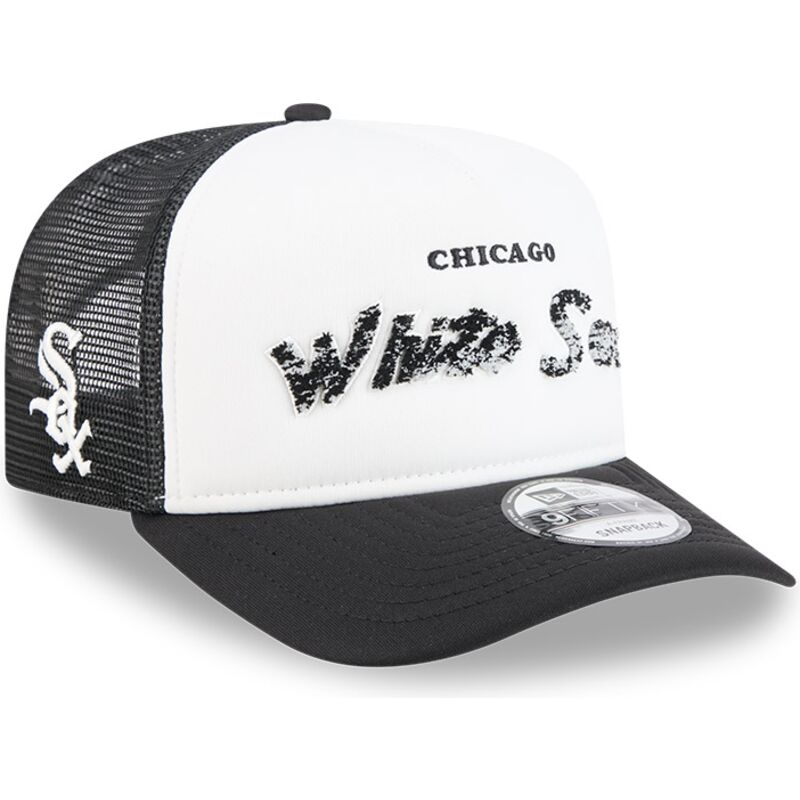 cepur-izliekta-truckeris-melns-snapback-9fifty-a-frame-na-lifestyle-f1-no-chicago-white-sox-mlb-no-new-era