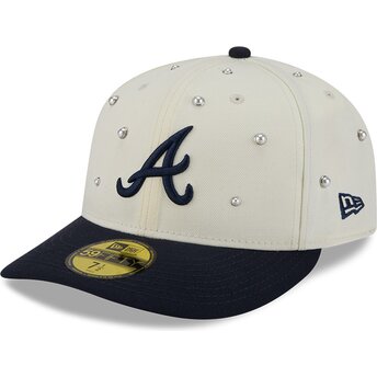 Cepur izliekta bēšs piegulošs 59FIFTY Beads NA Lifestyle F1 no Atlanta Braves MLB no New Era