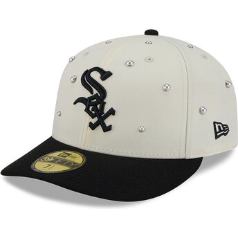 Cepur izliekta bēšs piegulošs 59FIFTY Beads NA Lifestyle F1 no Chicago White Sox MLB no New Era