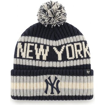 Cepur ar bumbuli tumši zils Bering Cuff Knit no New York Yankees MLB no 47 Brand