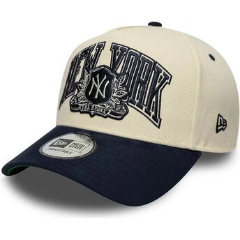 Cepur izliekta bēšs snapback E Frame Wordmark Suede no New York Yankees MLB no New Era