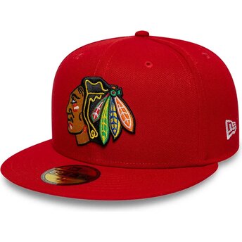 Cepur plakana sarkans piegulošs 59FIFTY Basic no Chicago Blackhawks NHL no New Era