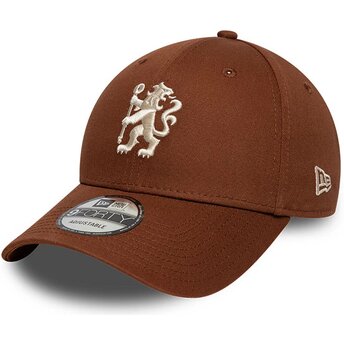 Cepur izliekta brūns snapback 9FORTY Team no Chelsea Football Club Premier League no New Era