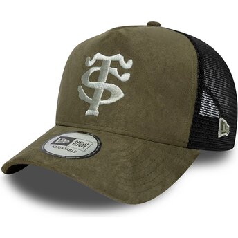 Cepur izliekta truckeris zaļš snapback E Frame Faux Suede no Stade Toulousain Top 14 no New Era
