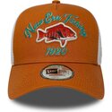 cepur-izliekta-truckeris-oranzs-snapback-a-frame-fishing-no-new-era