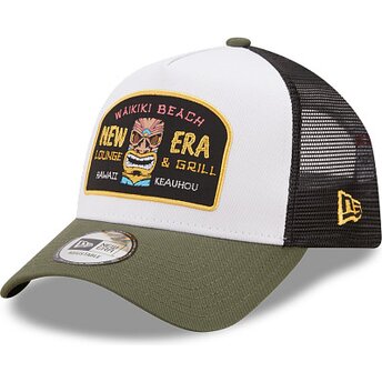 Cepur izliekta truckeris zaļš snapback A Frame Location Icon no Hawaii no New Era