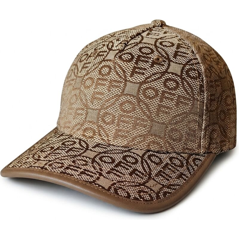 cepur-izliekta-bruns-regulejams-off-jacquard-canvas-no-l-ab-c-o-off-white
