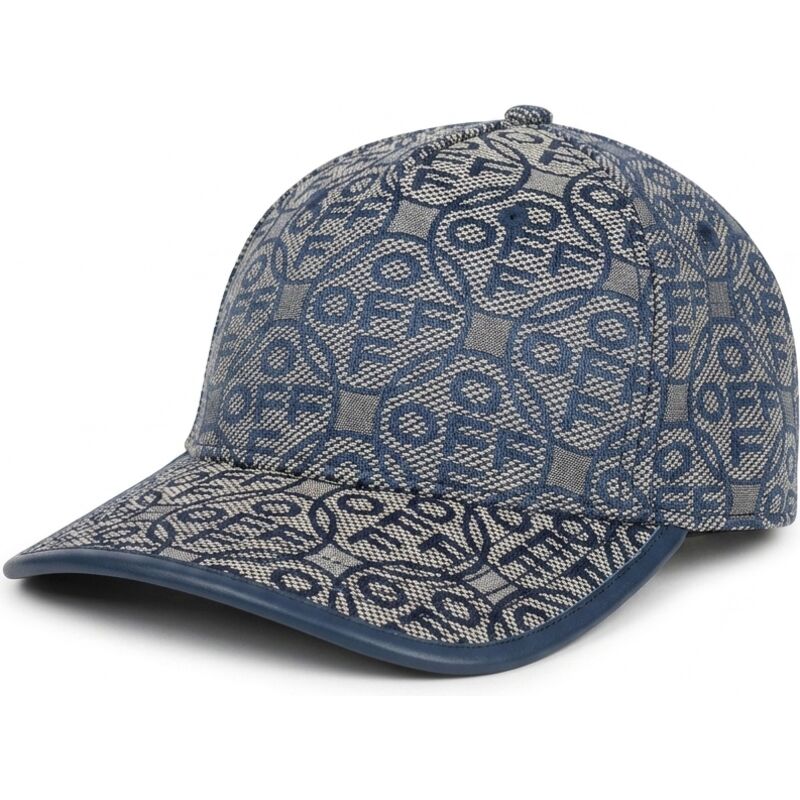 cepur-izliekta-tumsi-zils-regulejams-off-jacquard-canvas-no-l-ab-c-o-off-white