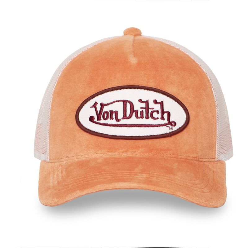 gorra-trucker-naranja-y-blanca-kylie-pe-de-von-dutch gorra-trucker-naranja-y-blanca-kylie-pe-de-von-dutch