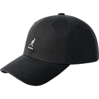 Cepur izliekta melns regulējams Washed Baseball Black no Kangol