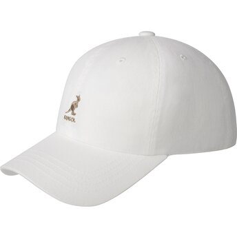Cepur izliekta balts regulējams Washed Baseball White no Kangol
