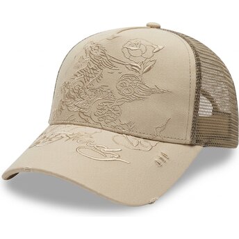 Cepur izliekta truckeris haki snapback Outline no Ed Hardy