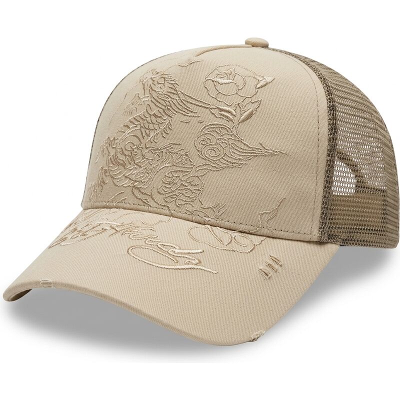 cepur-izliekta-truckeris-haki-snapback-outline-no-ed-hardy