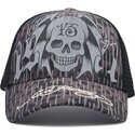 cepur-izliekta-truckeris-melns-snapback-13-skull-no-ed-hardy