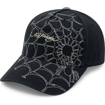 Cepur izliekta melns regulējams Spiderweb no Ed Hardy